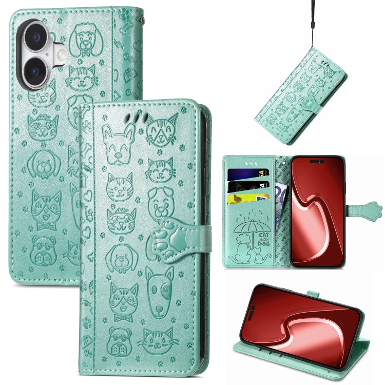 Cat and Dog Embossed Leather Phone Case, Series 1