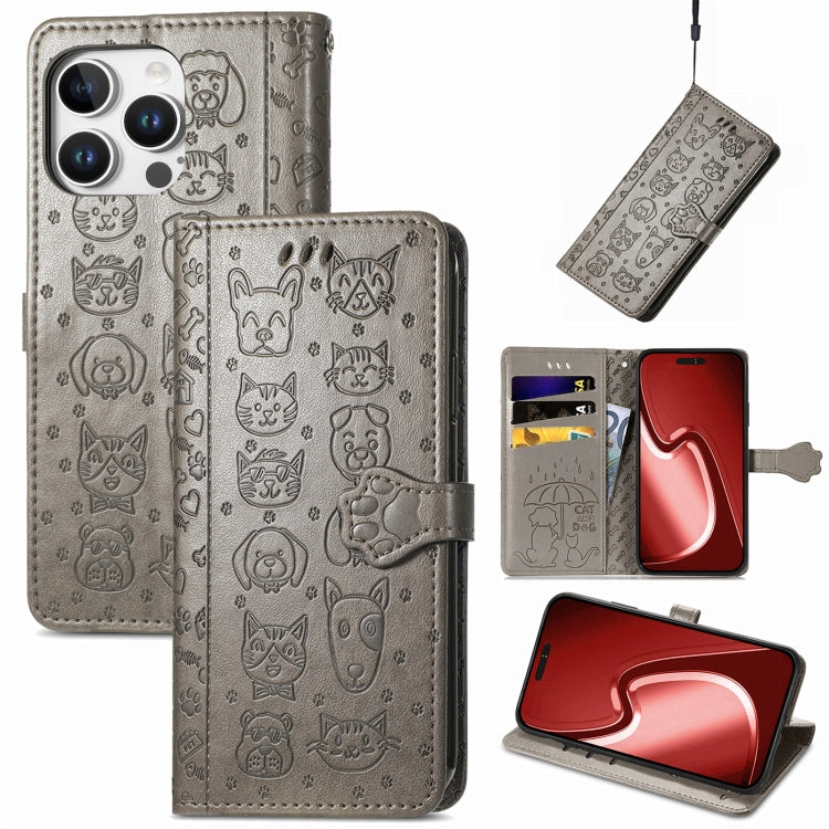 Cat and Dog Embossed Leather Phone Case, Series 2