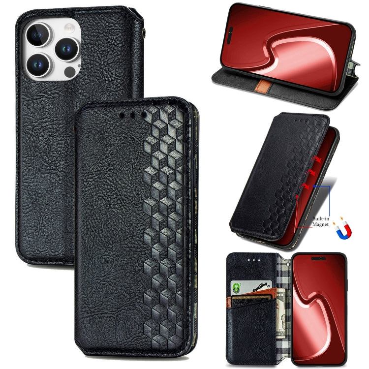 Cubic Grid Pressed Magnetic Leather Phone Case