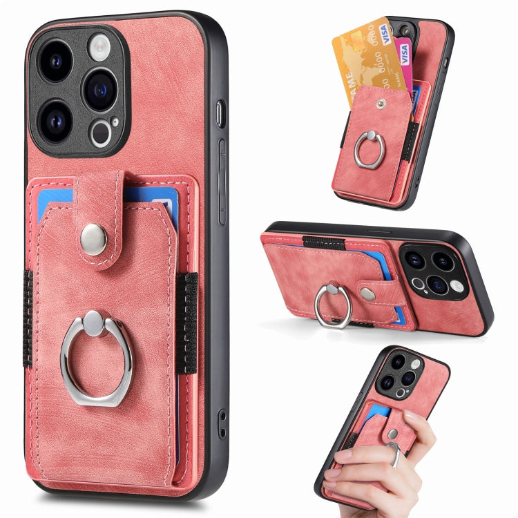 Retro Skin-feel Ring Card Wallet Phone Case, Series 1