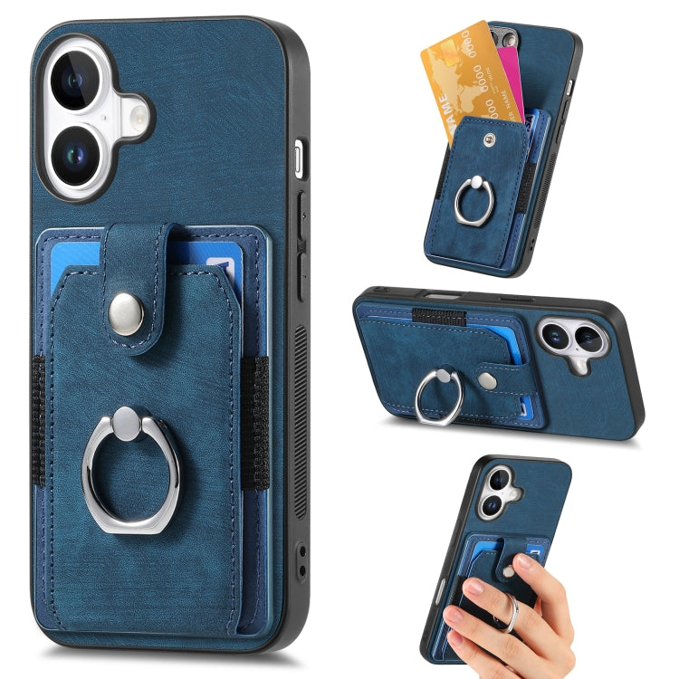 Retro Skin-feel Ring Card Wallet Phone Case, Series 1