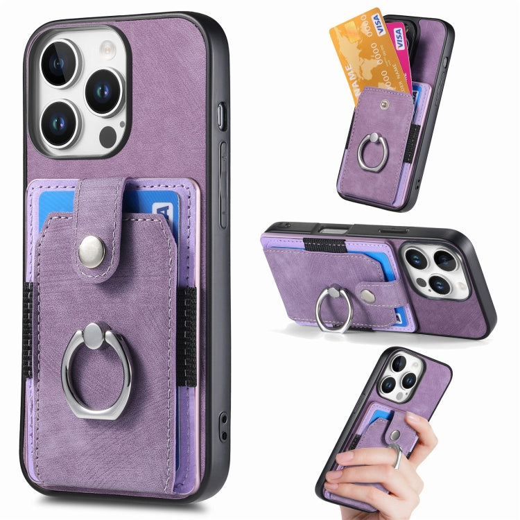 Retro Skin-feel Ring Card Wallet Phone Case, Series 1