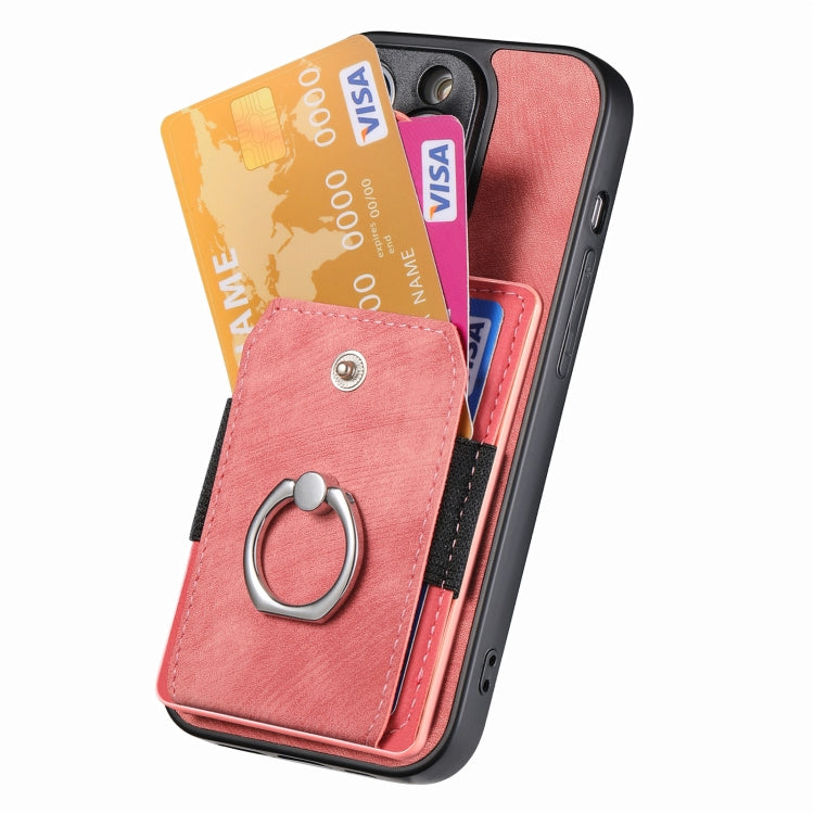 Retro Skin-feel Ring Card Wallet Phone Case, Series 2