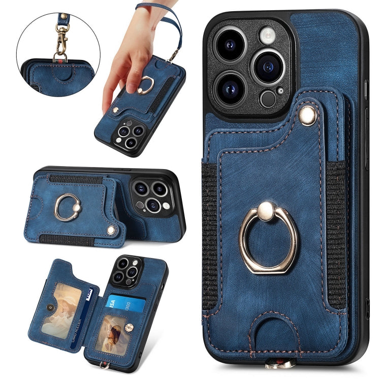 Retro Skin-feel Ring Multi-card Wallet Phone Case, Series 1