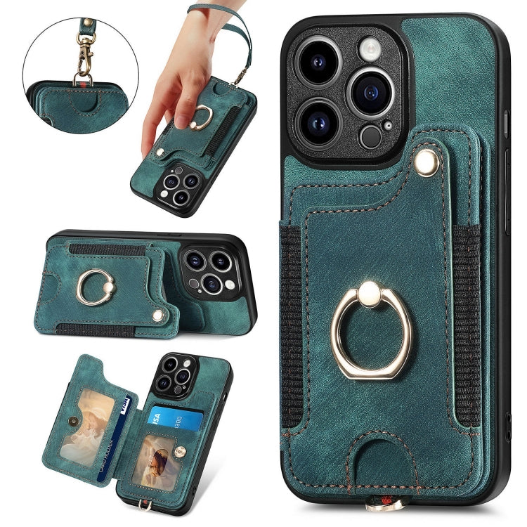 Retro Skin-feel Ring Multi-card Wallet Phone Case, Series 1