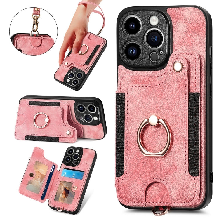 Retro Skin-feel Ring Multi-card Wallet Phone Case, Series 2