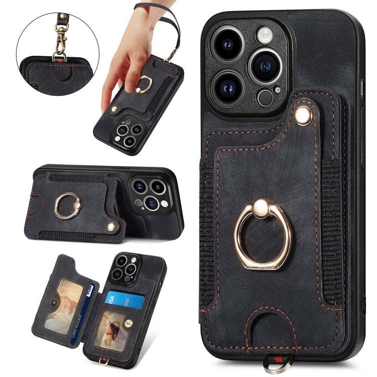 Retro Skin-feel Ring Multi-card Wallet Phone Case, Series 2