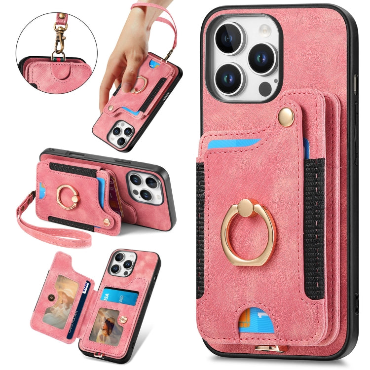 Retro Skin-feel Ring Multi-card Wallet Phone Case, Series 2