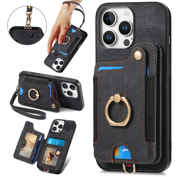 Retro Skin-feel Ring Multi-card Wallet Phone Case, Series 2