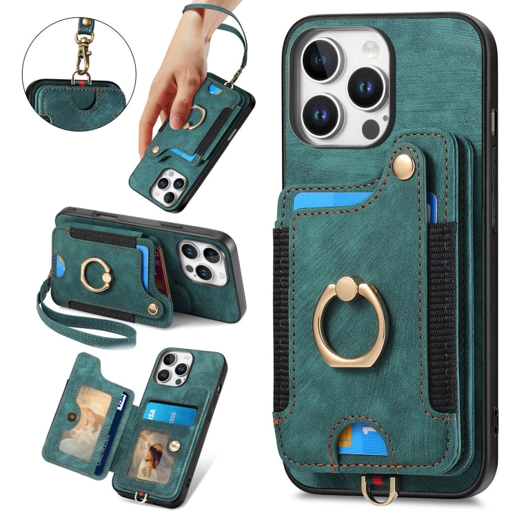 Retro Skin-feel Ring Multi-card Wallet Phone Case, Series 2