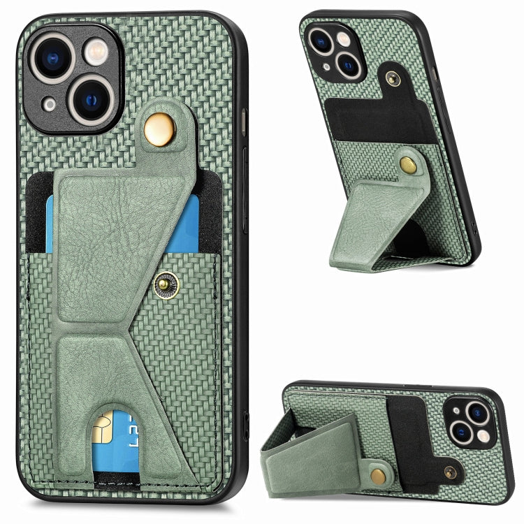 Carbon Fiber Wallet Flip Card K-shaped Holder Phone Case, Series 1