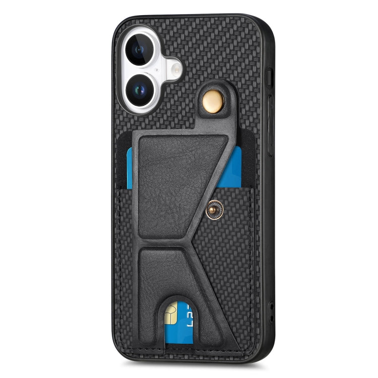 Carbon Fiber Wallet Flip Card K-shaped Holder Phone Case, Series 2