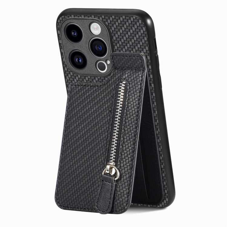 Carbon Fiber Vertical Flip Zipper Phone Case, Series 1