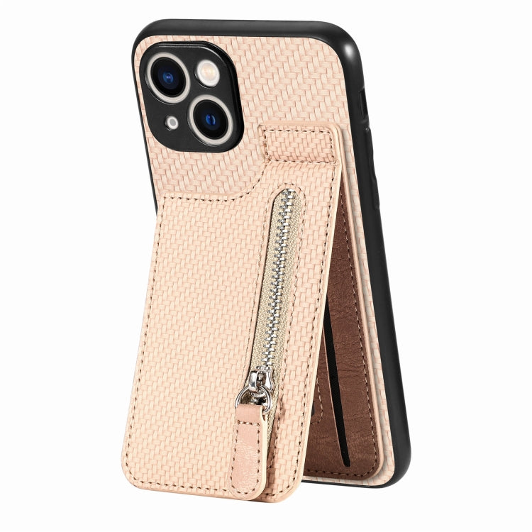 Carbon Fiber Vertical Flip Zipper Phone Case, Series 1