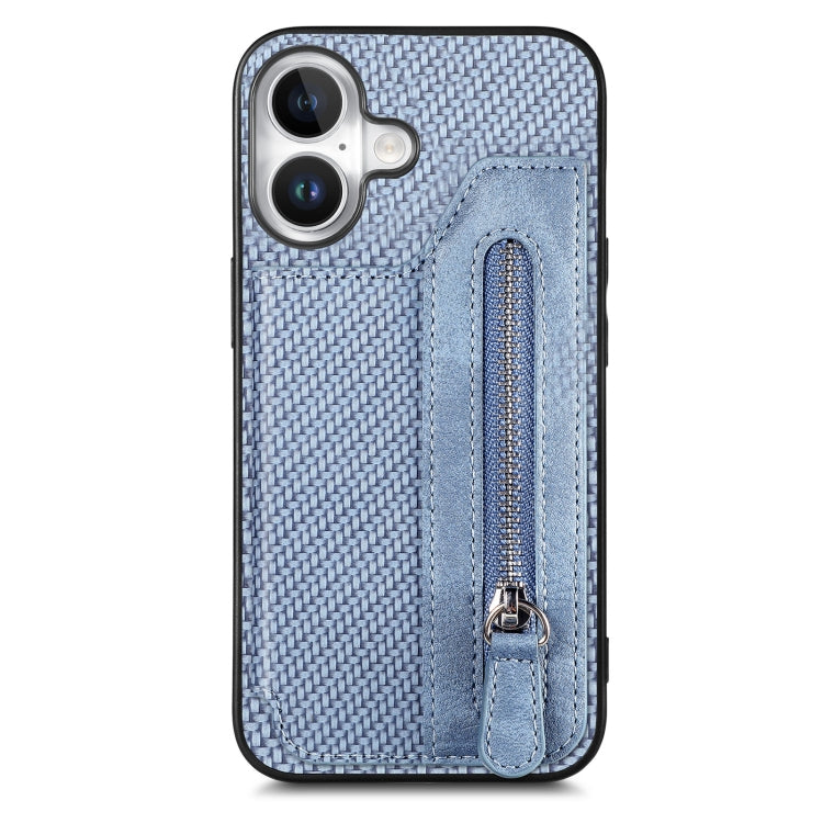 Carbon Fiber Horizontal Flip Zipper Wallet Phone Case, Series 2