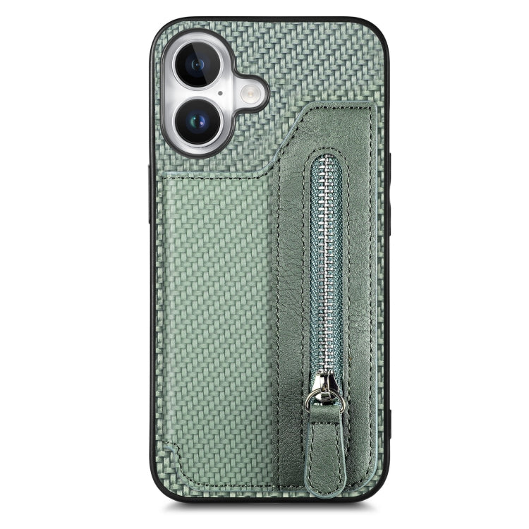 Carbon Fiber Horizontal Flip Zipper Wallet Phone Case, Series 1