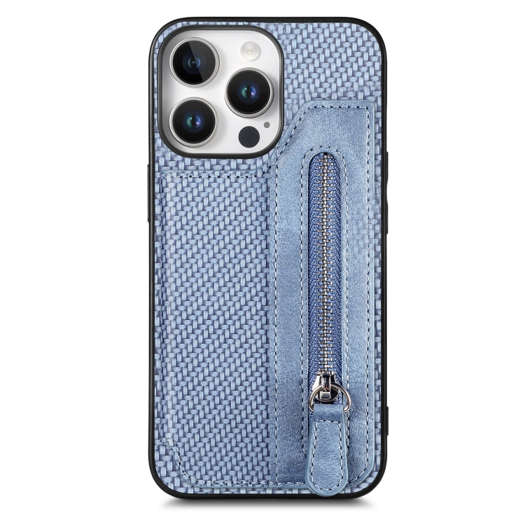 Carbon Fiber Horizontal Flip Zipper Wallet Phone Case, Series 1