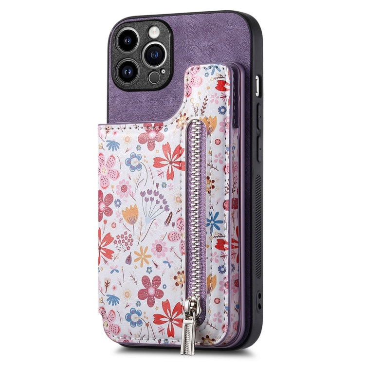 Retro Painted Zipper Wallet Back Phone Case, Series 2