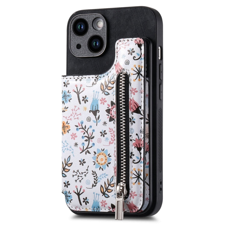 Retro Painted Zipper Wallet Back Phone Case, Series 4