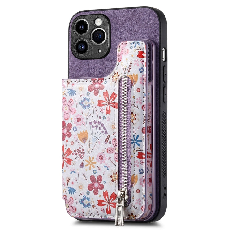 Retro Painted Zipper Wallet Back Phone Case, Series 3