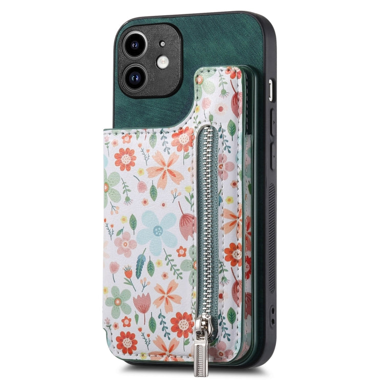 Retro Painted Zipper Wallet Back Phone Case, Series 1