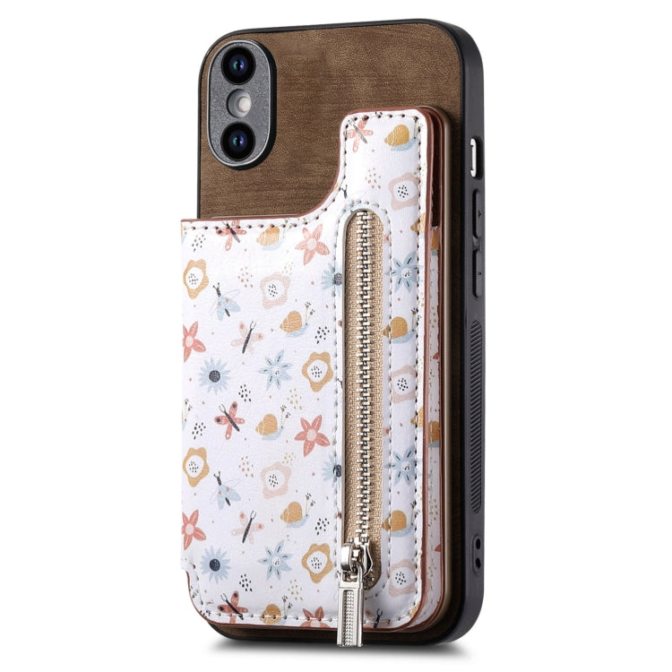 Retro Painted Zipper Wallet Back Phone Case, Series 3