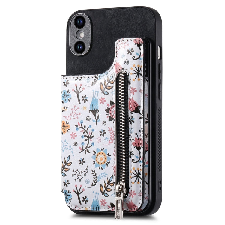 Retro Painted Zipper Wallet Back Phone Case, Series 3