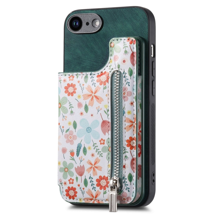 Retro Painted Zipper Wallet Back Phone Case, Series 2