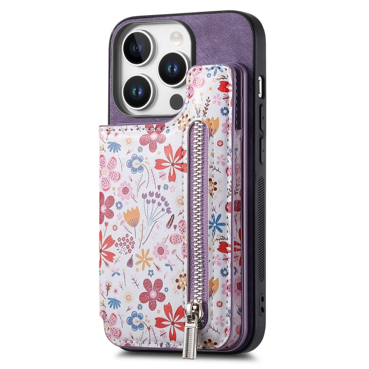 Retro Painted Zipper Wallet Back Phone Case, Series 4