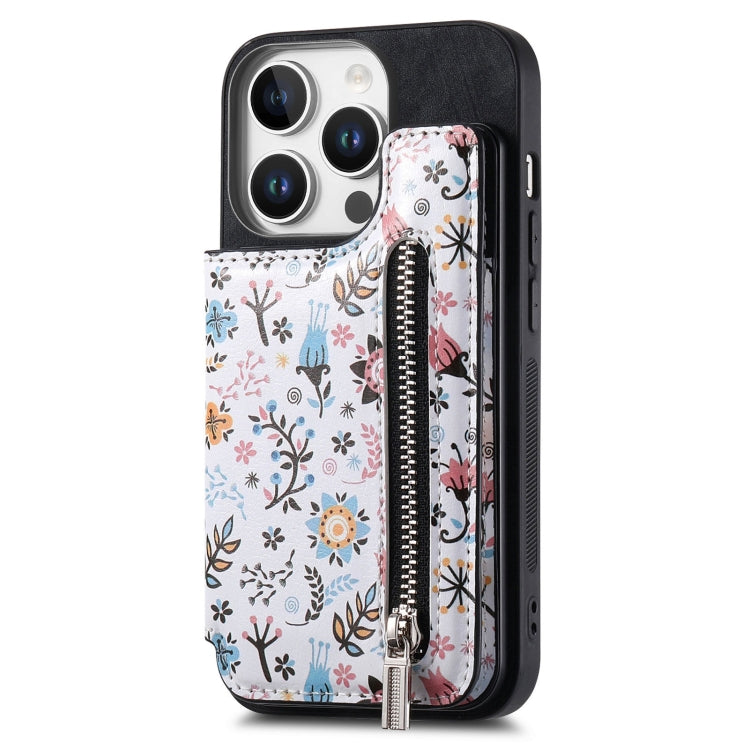 Retro Painted Zipper Wallet Back Phone Case, Series 4