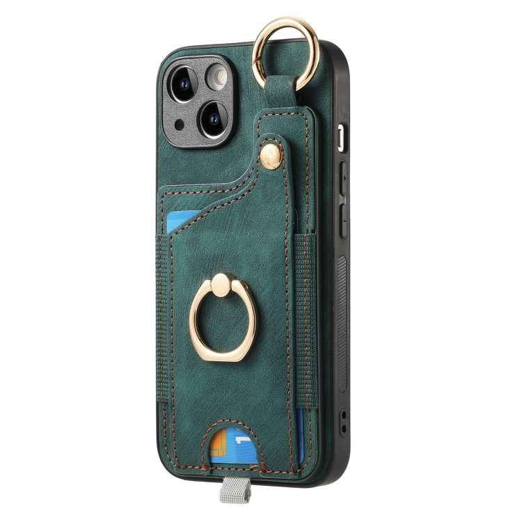 Retro Skin-feel Ring Card Bag Phone Case with Hang Loop, Series 6