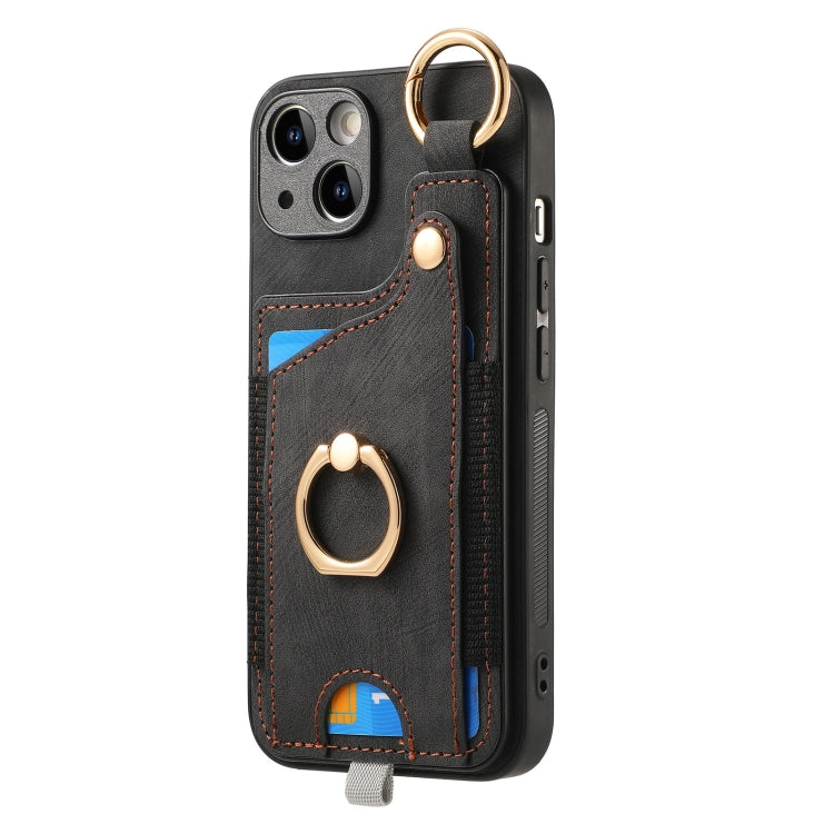 Retro Skin-feel Ring Card Bag Phone Case with Hang Loop, Series 6