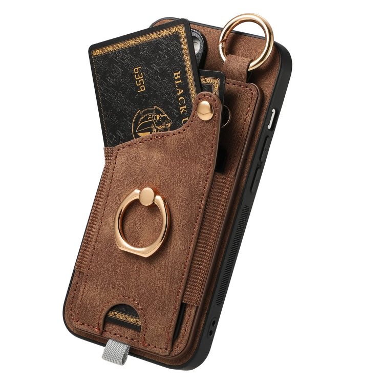 Retro Skin-feel Ring Card Bag Phone Case with Hang Loop, Series 1