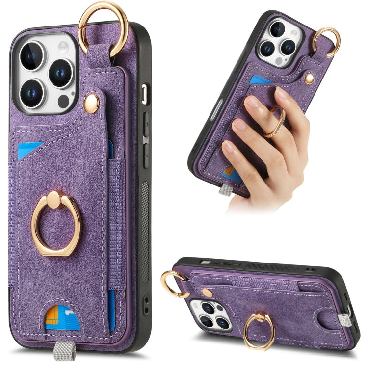 Retro Skin-feel Ring Card Bag Phone Case with Hang Loop, Series 5