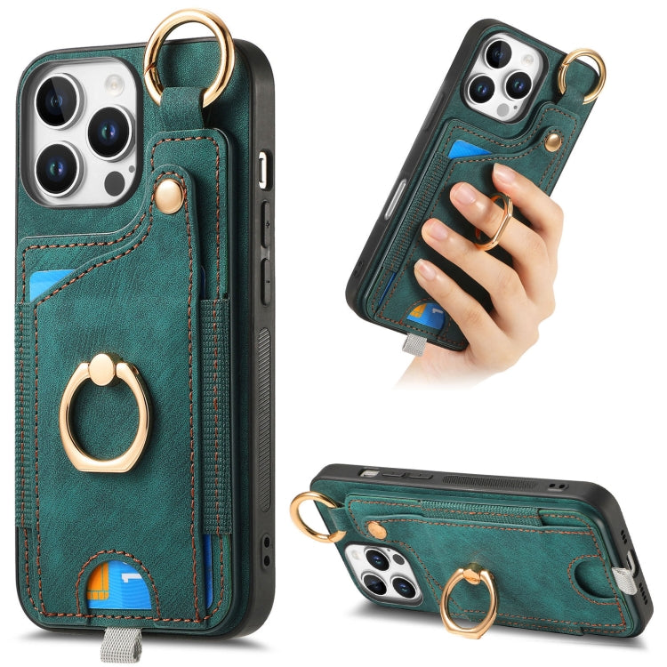 Retro Skin-feel Ring Card Bag Phone Case with Hang Loop, Series 5