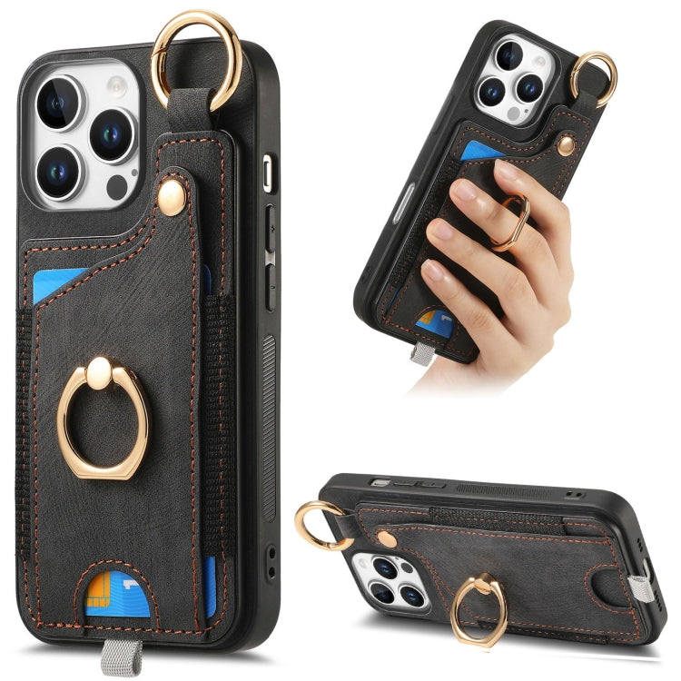 Retro Skin-feel Ring Card Bag Phone Case with Hang Loop, Series 5