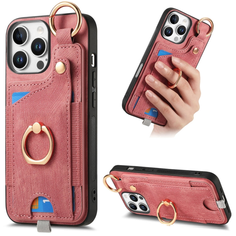 Retro Skin-feel Ring Card Bag Phone Case with Hang Loop, Series 5