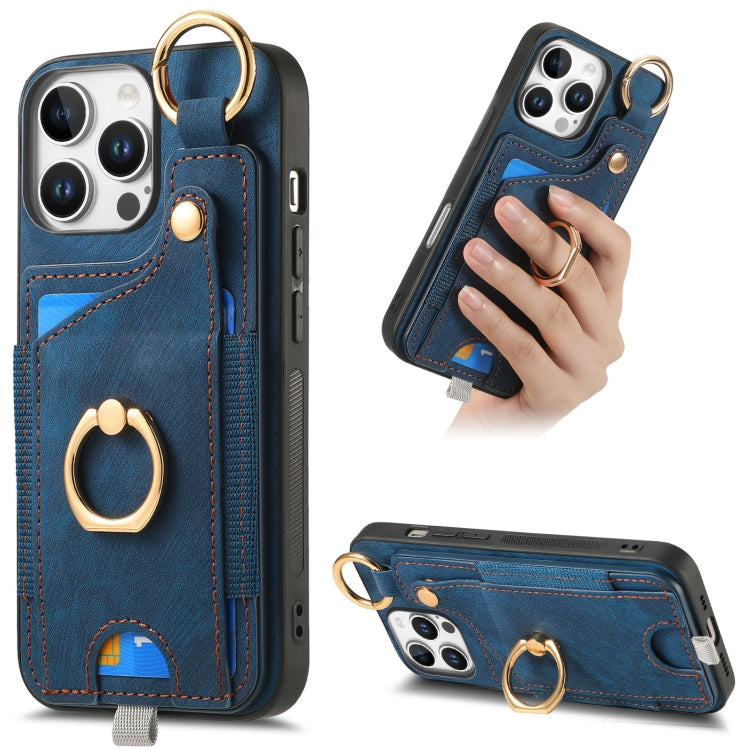 Retro Skin-feel Ring Card Bag Phone Case with Hang Loop, Series 3