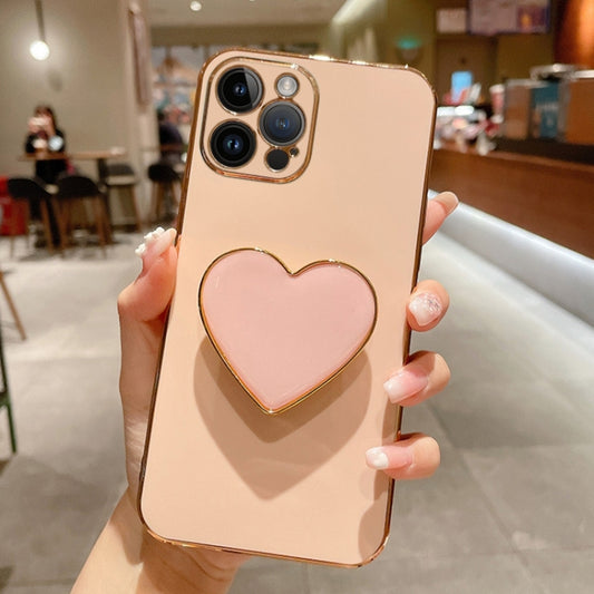 Electroplating Love Heart Holder TPU Phone Case, Series 5