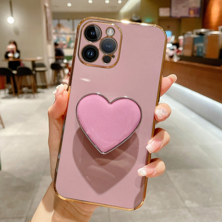 Electroplating Love Heart Holder TPU Phone Case, Series 5