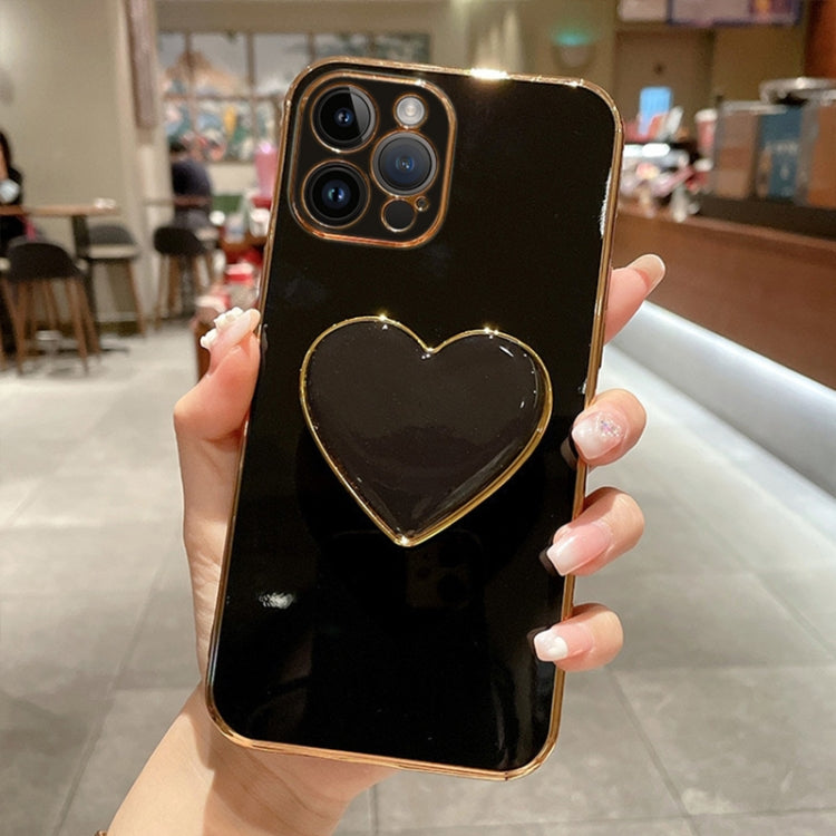 Electroplating Love Heart Holder TPU Phone Case, Series 3