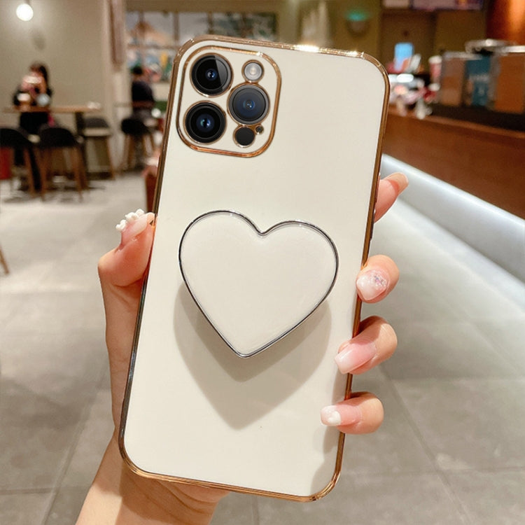 Electroplating Love Heart Holder TPU Phone Case, Series 1