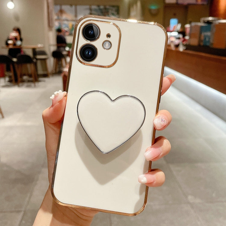 Electroplating Love Heart Holder TPU Phone Case, Series 6