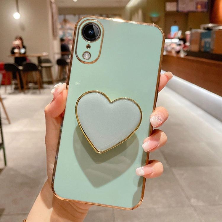 Electroplating Love Heart Holder TPU Phone Case, Series 1