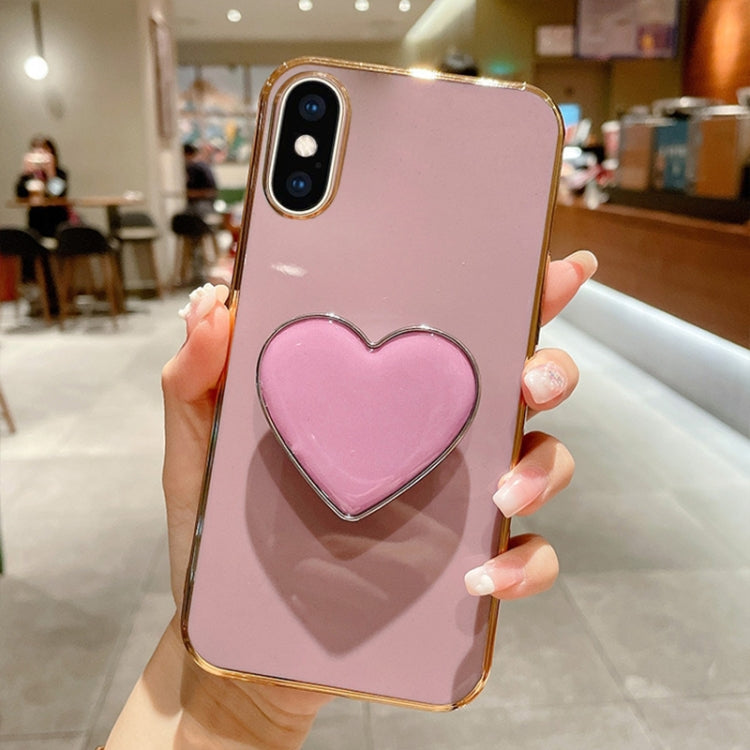 Electroplating Love Heart Holder TPU Phone Case, Series 3