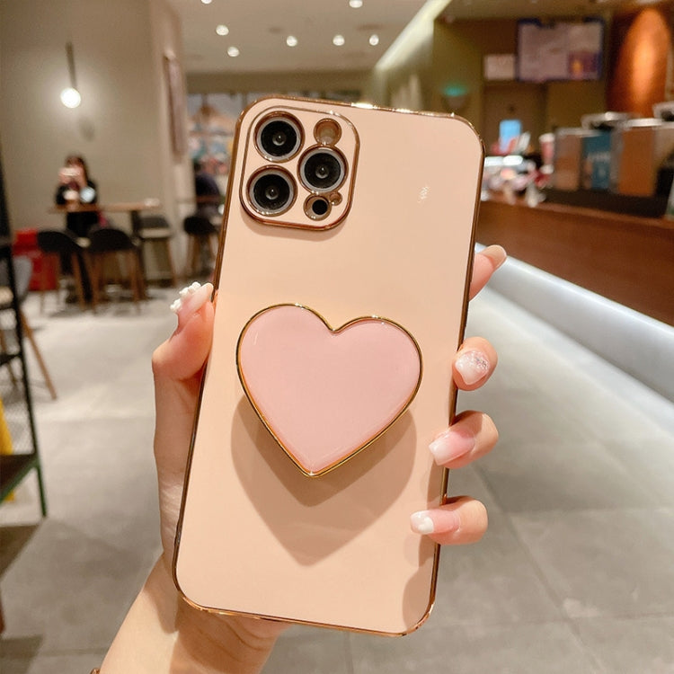 Electroplating Love Heart Holder TPU Phone Case, Series 5