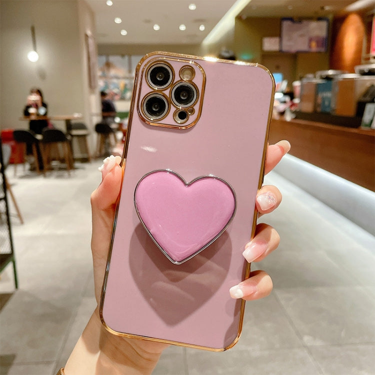 Electroplating Love Heart Holder TPU Phone Case, Series 5