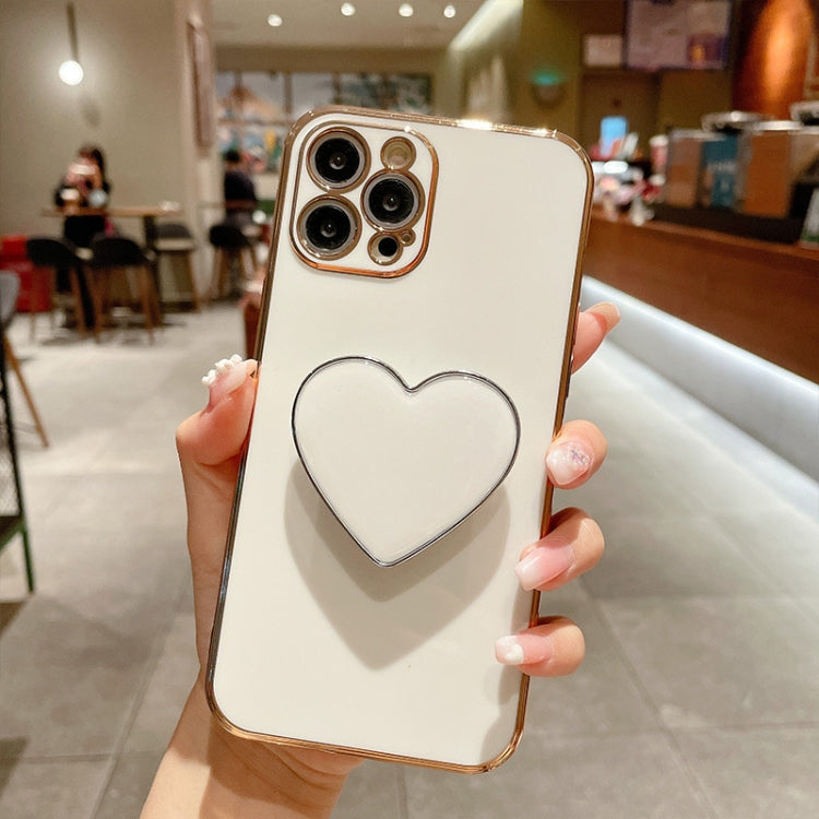 Electroplating Love Heart Holder TPU Phone Case, Series 5