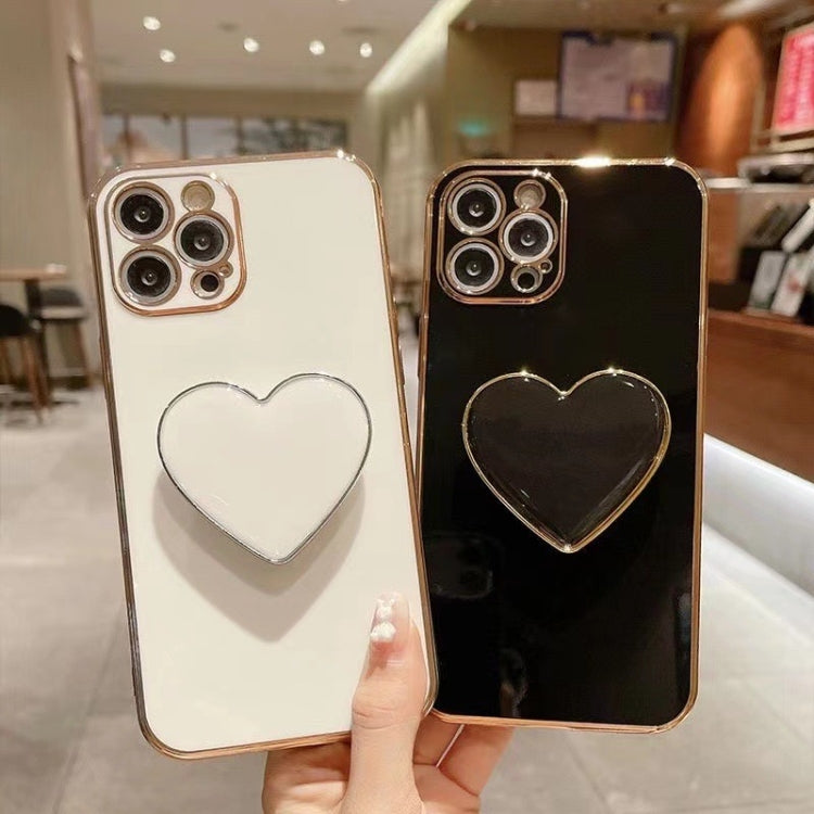 Electroplating Love Heart Holder TPU Phone Case, Series 1