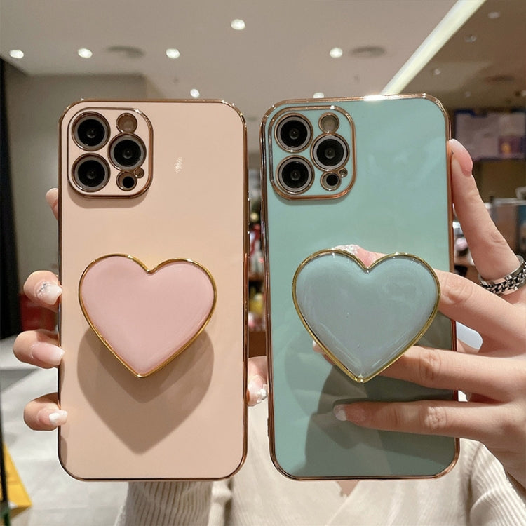 Electroplating Love Heart Holder TPU Phone Case, Series 1